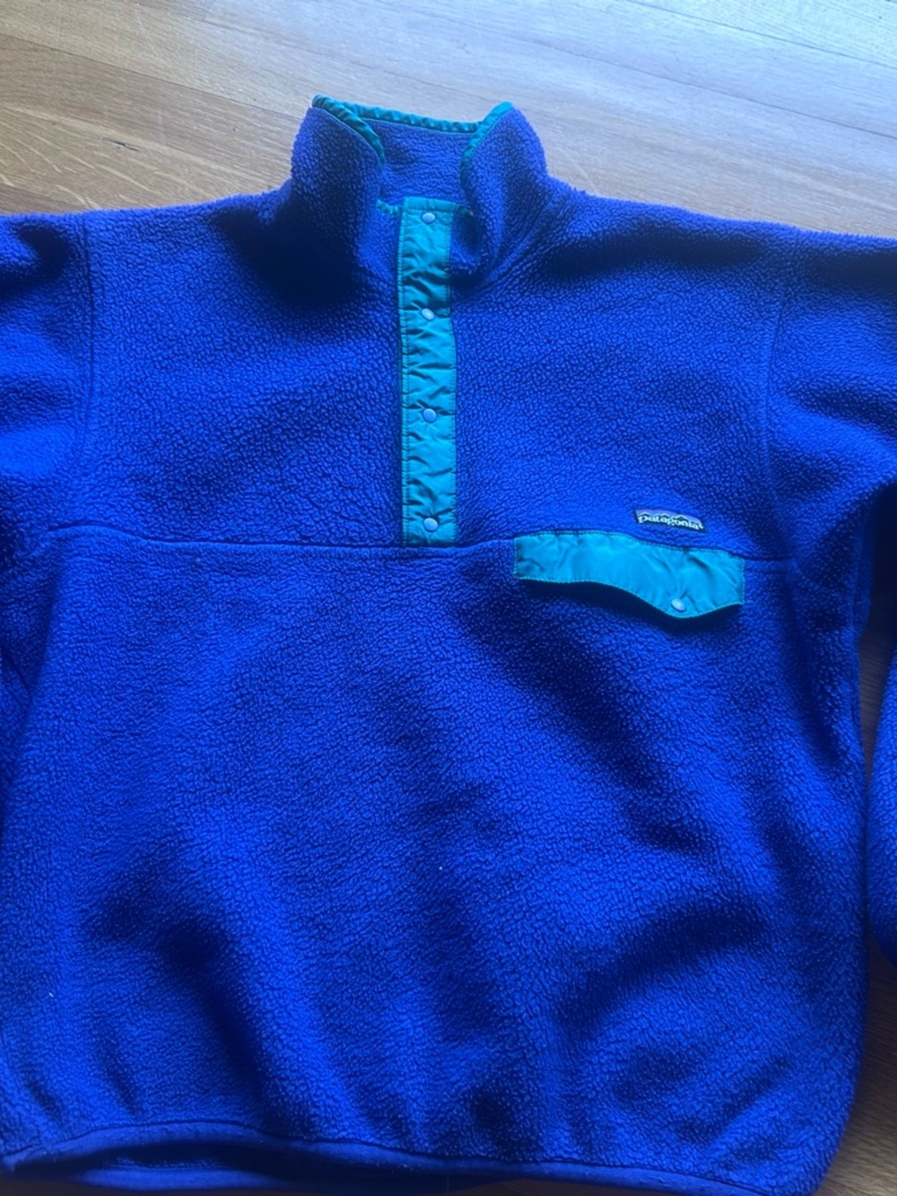 Vintage 1989 Patagonia snap T Blue  Synchilla fleece in size small